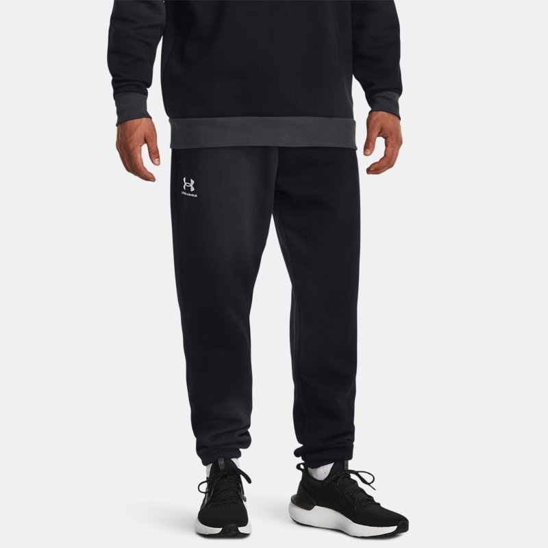 Pantalon de jogging Under Armour Essential Fleece pour homme Noir / Jet Gris / Blanc M
